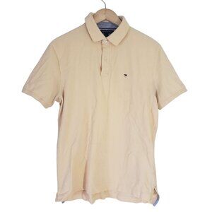 Tommy Hilfiger Mens Butter yellow Polo Shirt Size M Classic Fit Cotton Preppy
